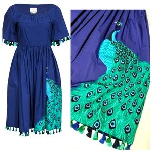 Kate Spade BNWOT Plume Peacock Poplin Dress